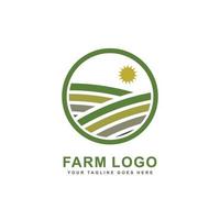 logotipo da fazenda. vetor de logotipo de terra de fazenda