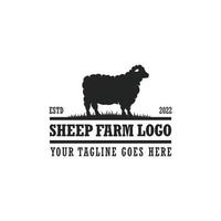 vetor de logotipo de fazenda de ovelhas. logotipo da fazenda de gado