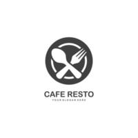 vetor de logotipo plano simples de restaurante