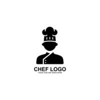 logotipo do chef simples vetor de logotipo plano