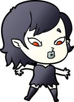 linda garota vampira de desenho animado vetor