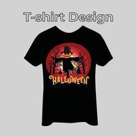 design de camiseta de ilustração vetorial de abóbora de halloween vetor