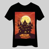 design de camiseta de ilustração vetorial de abóbora de halloween vetor