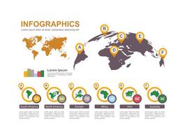 Infográfico do mapa mundial vetor