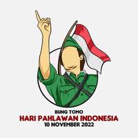 selamat hari pahlawan significa dia nacional dos heróis felizes da indonésia vetor
