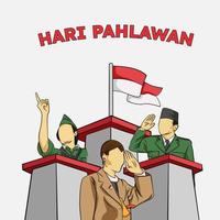 selamat hari pahlawan significa dia nacional dos heróis felizes da indonésia vetor