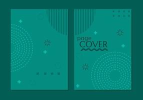 conjunto de design de capa em estilo memphis. abstrato geométrico design.green. pode usar para capa, caderno, pôster, livreto, livro, relatório anual vetor