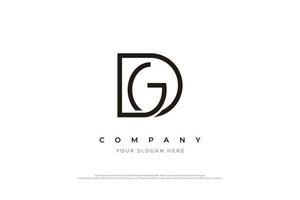 letra inicial dg logotipo ou vetor de design de logotipo de monograma gd