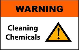 um sinal de alerta de produtos químicos de limpeza vetor