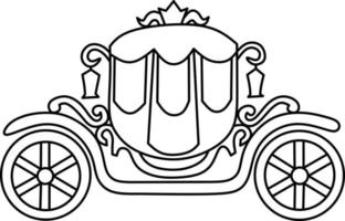 imagem vetorial de uma velha carruagem dourada, que é comumente usada pela realeza vetor