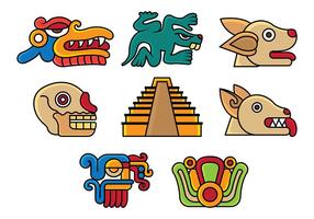 Conjunto de ícones Quetzalcoatl vetor
