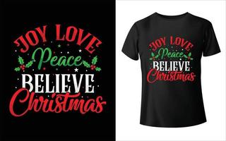 alegria amor paz acreditar natal - gráfico vetorial, pôster tipográfico, vintage, etiqueta, crachá, logotipo, ícone ou t-shirt vetor