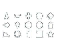 formas geométricas e conjunto de ícones de símbolos vetor