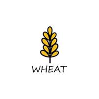 logotipo de design de trigo amarelo vetor