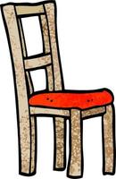cadeira de madeira dos desenhos animados de ilustração texturizada grunge vetor