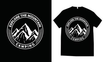 vetor de design de camiseta de acampamento de montanha