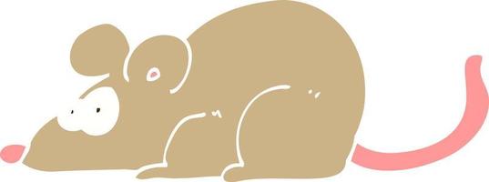 rato de desenho animado de ilustração de cor plana vetor