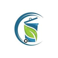 logotipo de ecologia de natureza de limpeza de folhas de lixo