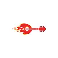 logotipo de negócios de ilustração de fogo musical de guitarra vetor