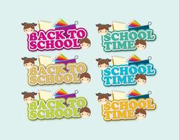 Back to School Shadow Titles vetor