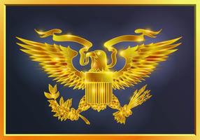 Selo presidencial dourado incandescente vetor