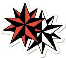 adesivo de tatuagem em estilo tradicional de estrelas vetor