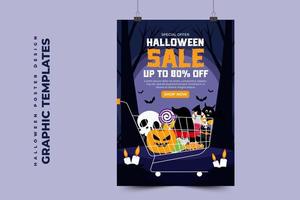 modelo de design gráfico de halloween simples e elegante que é fácil de personalizar vetor