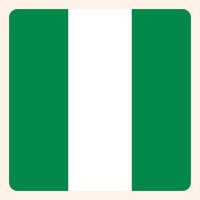 botão de bandeira quadrada da Nigéria, sinal de comunicação de mídia social, ícone de negócios. vetor