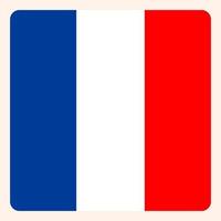 botão de bandeira quadrada francesa, sinal de comunicação de mídia social, ícone de negócios. vetor