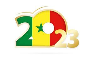 ano 2023 com padrão de bandeira do senegal. vetor