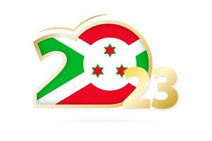 ano 2023 com padrão de bandeira do burundi. vetor