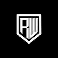 design de logotipo de carta rw com fundo preto no ilustrador. logotipo vetorial, desenhos de caligrafia para logotipo, pôster, convite, etc. vetor