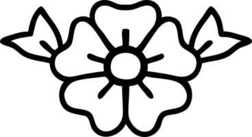 tatuagem em estilo de linha preta de uma flor vetor