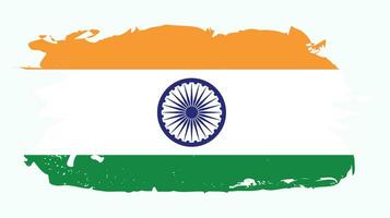 vetor de design de bandeira indiana de textura grunge colorida angustiada