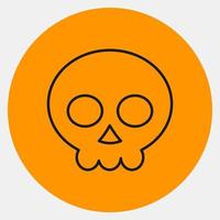 ícone skull.icon em estilo laranja. adequado para impressões, pôsteres, panfletos, decoração de festa, cartão de felicitações, etc. vetor