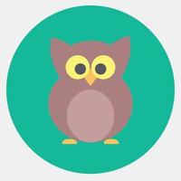 ícone owl.icon no estilo mate de cor. adequado para impressões, pôsteres, panfletos, decoração de festa, cartão de felicitações, etc. vetor