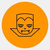 ícone dracula vampire.icon em estilo laranja. adequado para impressões, pôsteres, panfletos, decoração de festa, cartão de felicitações, etc. vetor