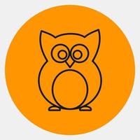 ícone owl.icon em estilo laranja. adequado para impressões, pôsteres, panfletos, decoração de festa, cartão de felicitações, etc. vetor