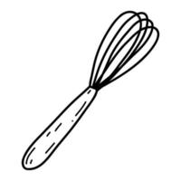 doodle batedor de cozinha. ilustração vetorial de ícone de batedor, utensílios de cozinha, utensílios de cozinha, pastelaria vetor