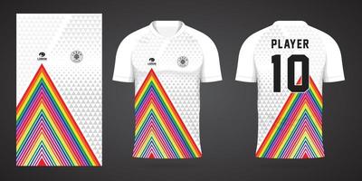 modelo de design de esporte de camisa de futebol colorida vetor