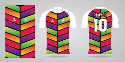 modelo de design de esporte de camisa de futebol colorida vetor