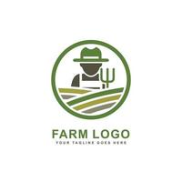 logotipo da fazenda. vetor de design de logotipo de agricultor