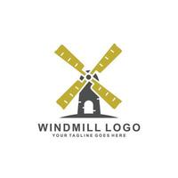 logotipo da fazenda. vetor de logotipo do moinho de vento