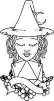 personagem de mago elfo com ilustração natural de rolo de vinte dados vetor