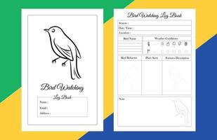 diário de observação de pássaros vetor