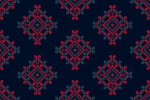 ikat étnica sem costura padrão design de decoração para casa. tecido asteca tapete boho mandalas têxtil decorar papel de parede. motivo nativo tribal bordado tradicional vector fundo ilustrado