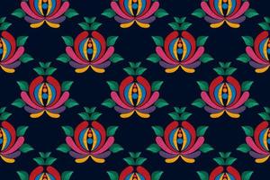 ikat étnica sem costura padrão design de decoração para casa. tecido asteca tapete boho mandalas têxtil decorar papel de parede. motivo nativo tribal bordado tradicional vector fundo ilustrado