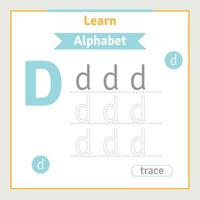 planilha de rastreamento de letras do alfabeto para crianças ilustração de alfabeto pré-escolar atividade de aprendizagem para crianças do jardim de infância de volta à escola livro de colorir alfabeto vetor