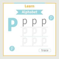 planilha de rastreamento de letras do alfabeto para crianças ilustração de alfabeto pré-escolar atividade de aprendizagem para crianças do jardim de infância de volta à escola livro de colorir alfabeto vetor