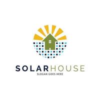 design de ilustração de modelo de logotipo de vetor de ícone de casa solar